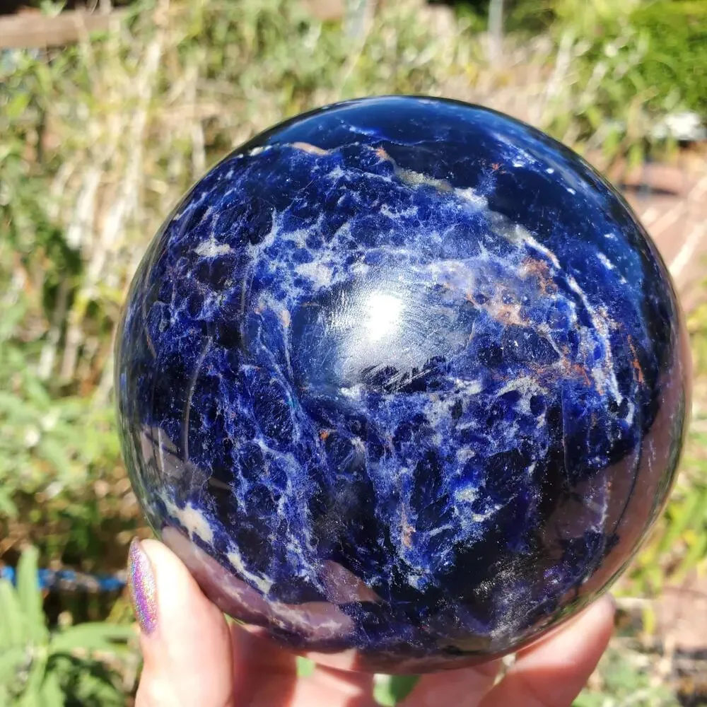 XL Sodalite Crystal Sphere Deep Dark Blue 104mm 1530 grams